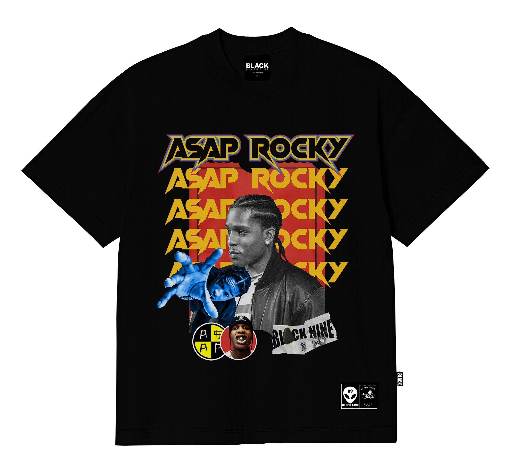 ASAP MOB　904040 Camiseta Streetwear Asap Rocky - Preto B90537
