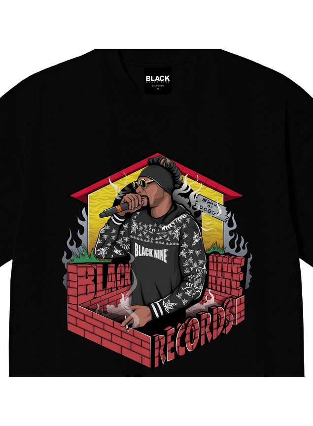 邦楽 total kaos black november g-rap Camiseta Black Nine Premium Snoop Dogg B9 Records - Preto B90411