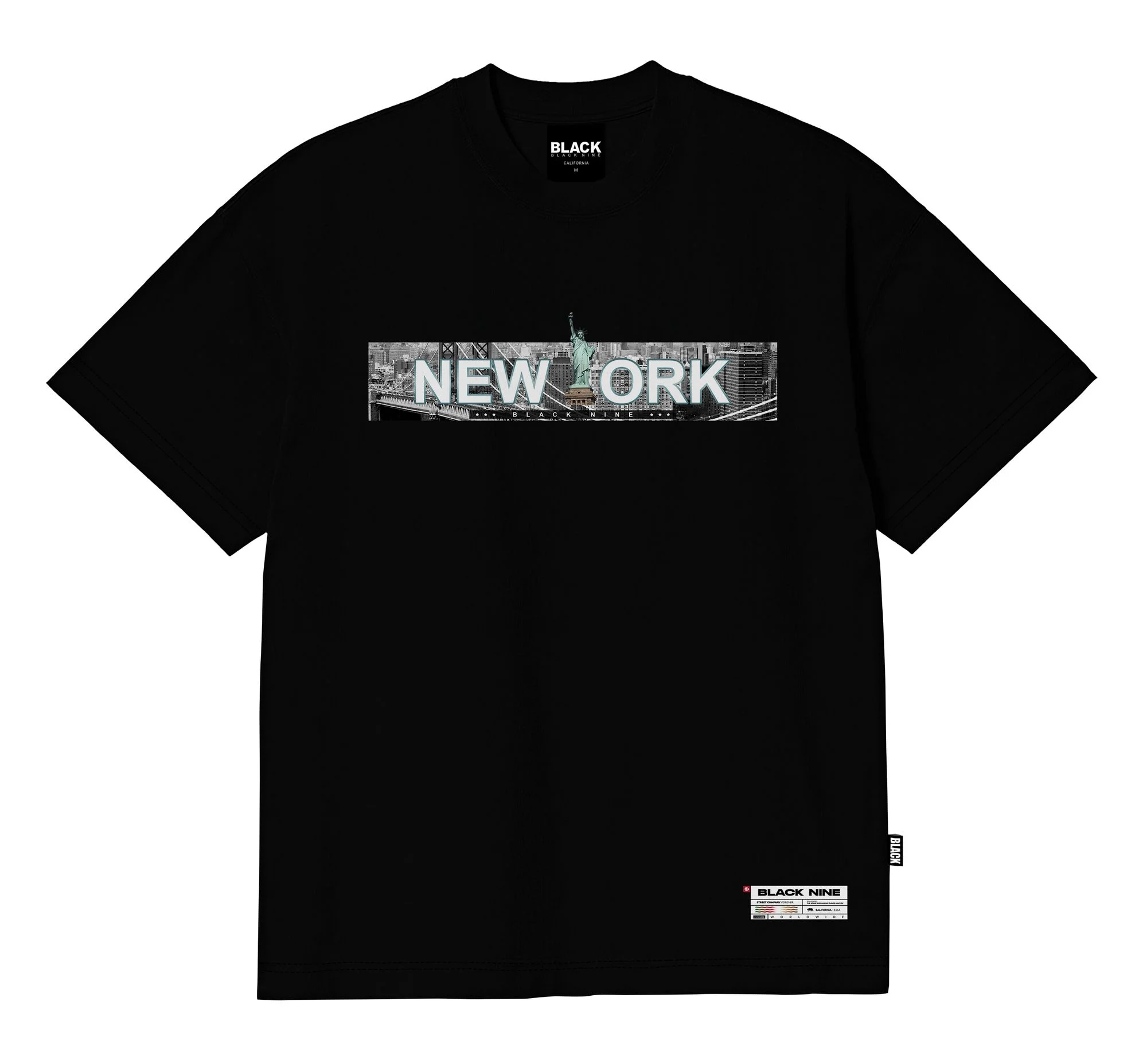 Camiseta Black Nine Premium New York Brooklyn - Preto B9046