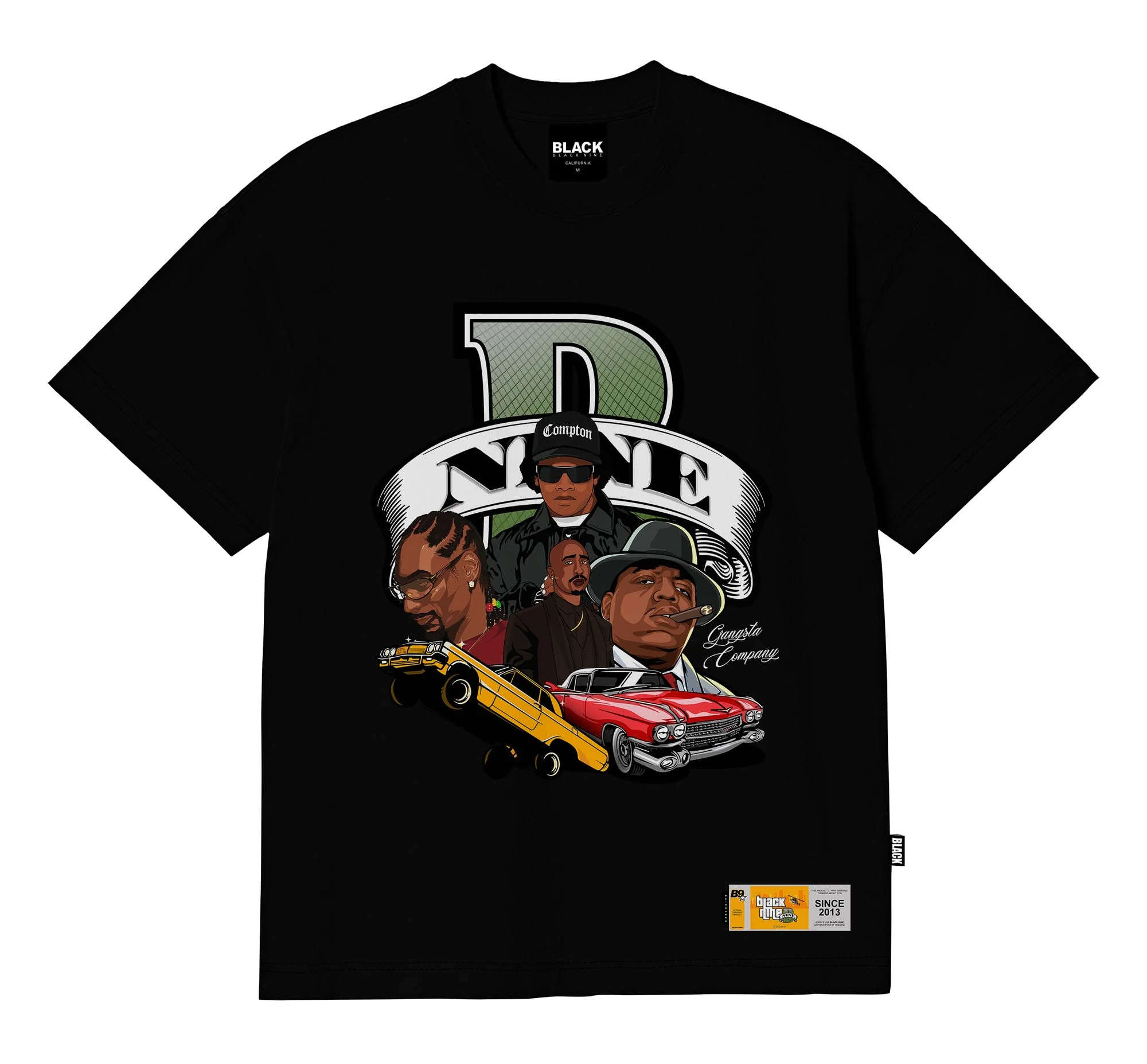 Camiseta Black Nine Premium Gta Gangsta Vj-Vj-Company - Preto B90415
