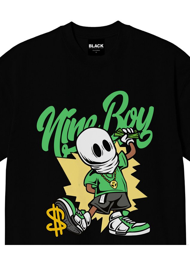 Camiseta Preta Black Nine Premium Nine Boy B90219