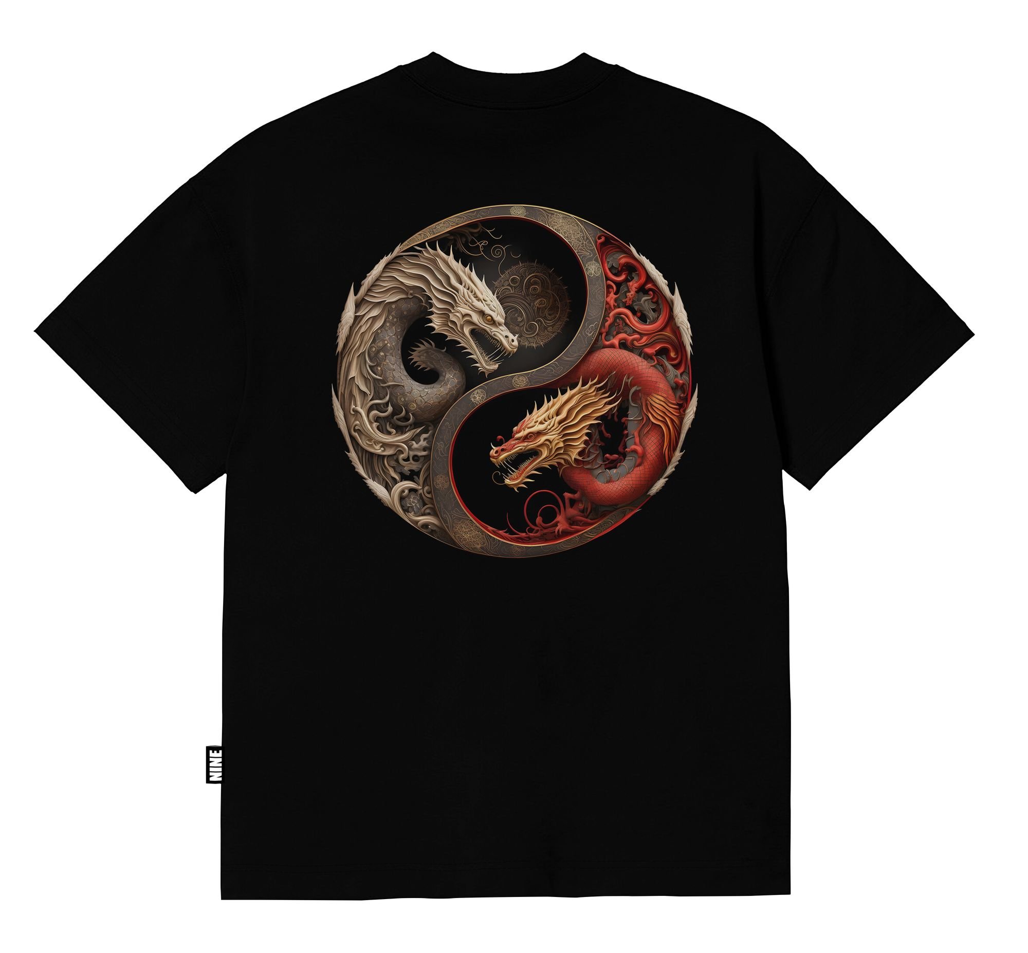 Camiseta Black Nine Dragon Yin Yang B90023