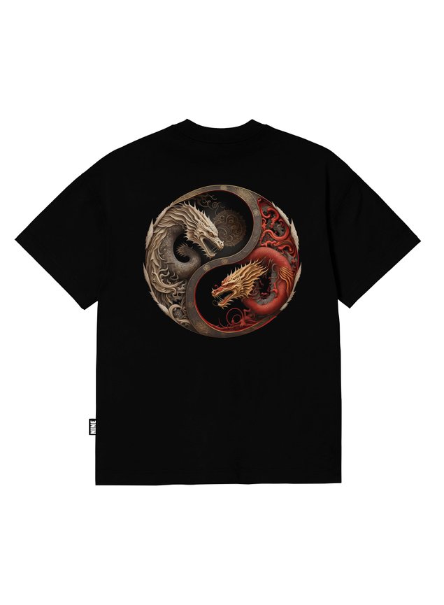 Camiseta Black Nine Dragon Yin Yang B90023