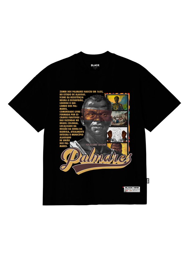 Camiseta Premium Zumbi Dos Palmares - Preto B90661