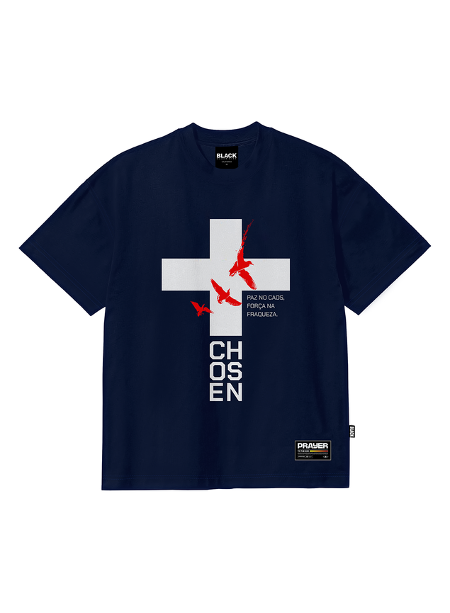 Camiseta Oversized Streetwear Chosen - Azul Marinho