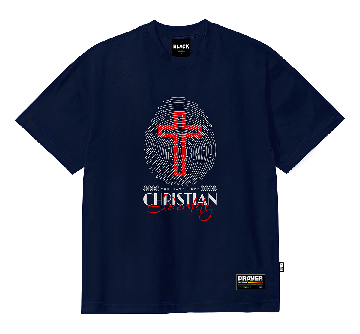 Camiseta Oversized Streetwear Cristian Identidy - Azul Marinho
