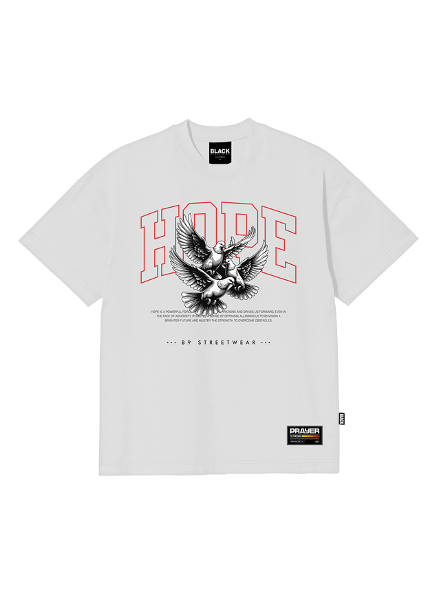 hope Camiseta Oversized Streetwear Hope Esperança - Branca