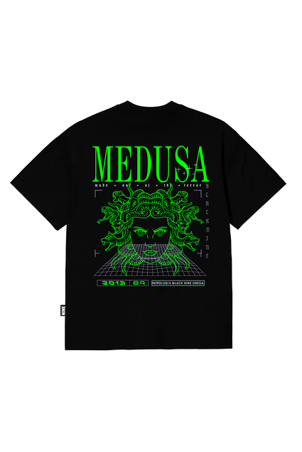 Camiseta Oversized Streetwear Medusa - Preta