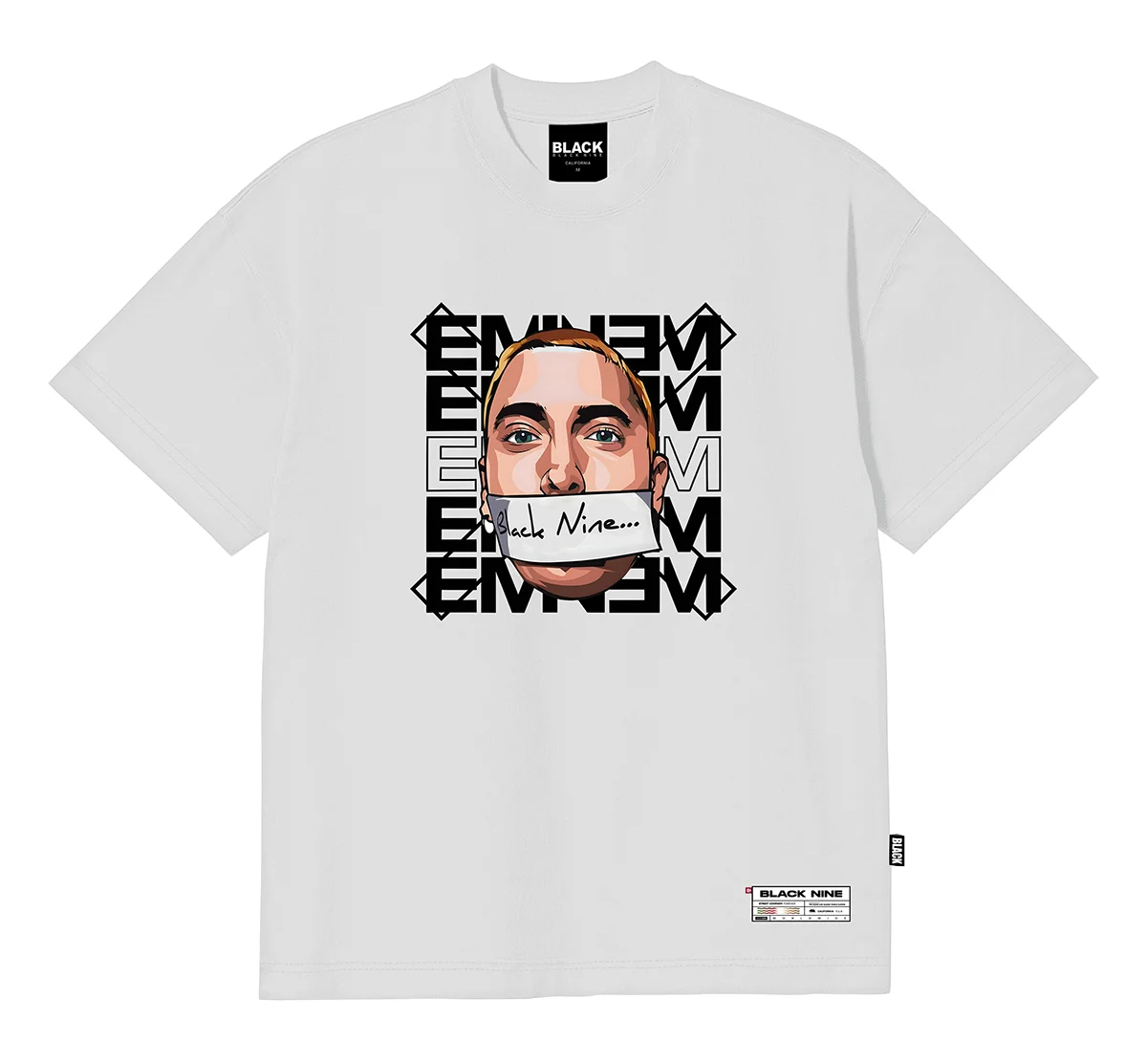 Camiseta Oversized Streetwear B9 Eminem My Name Is - Branca