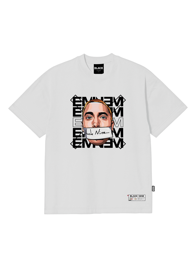 Camiseta Oversized Streetwear B9 Eminem My Name Is - Branca