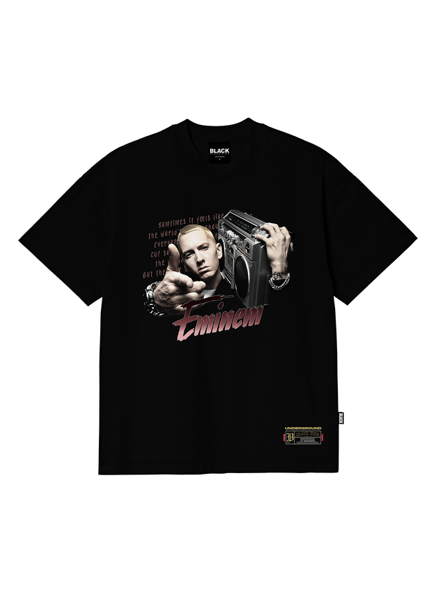 Camiseta Oversized Streetwear Eminem Somtimes - Preta
