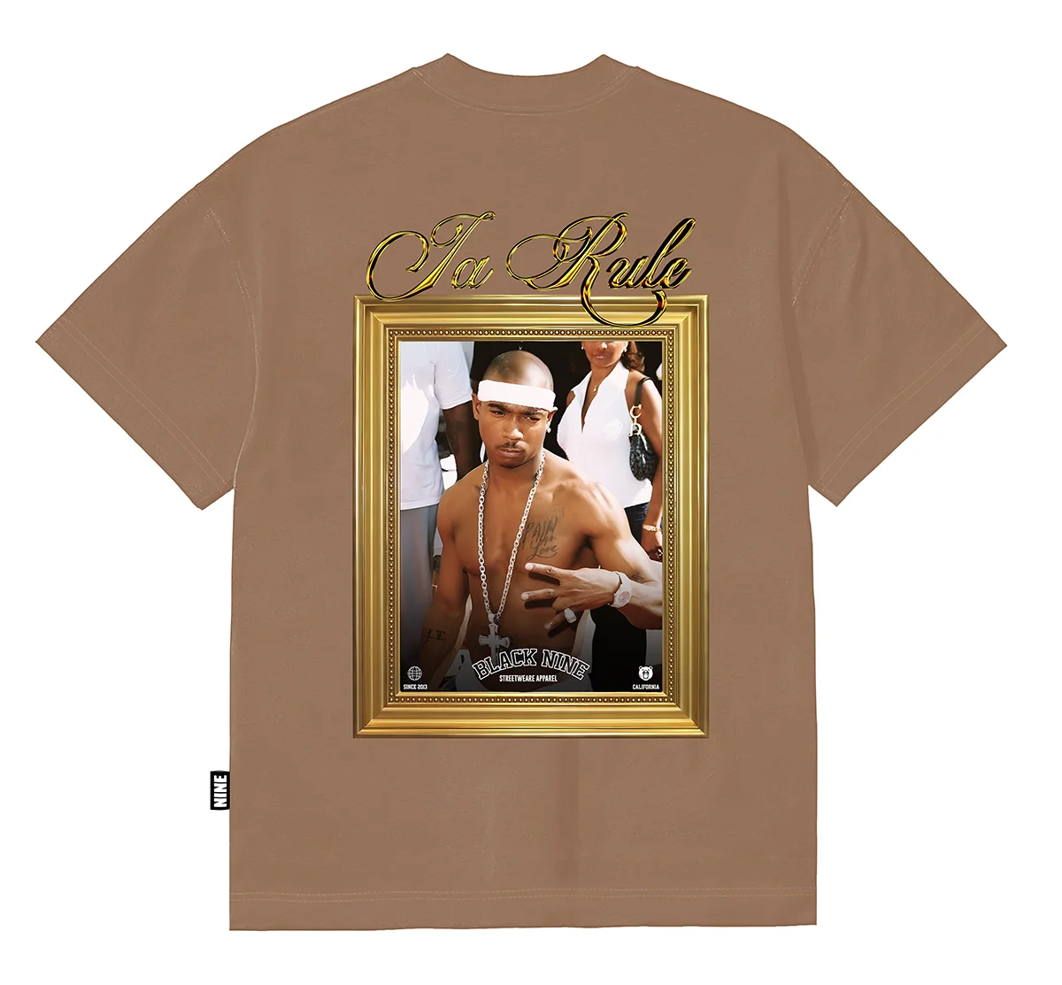 Camiseta Oversized Streetwear Ja Rule Old School - Marrom