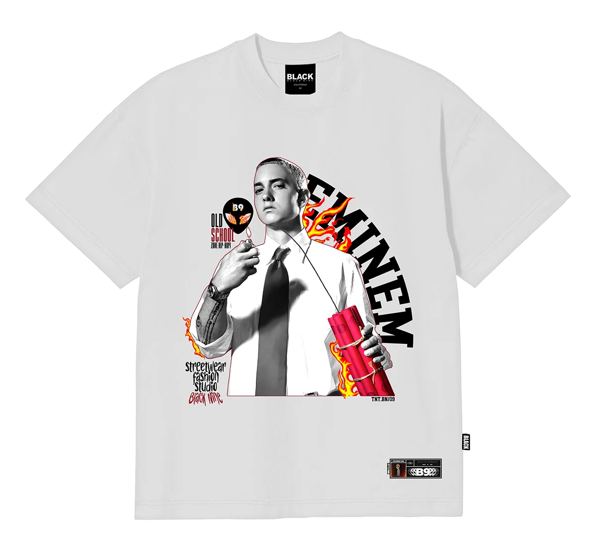 Camiseta Oversized Streetwear Eminem Tnt - Branca
