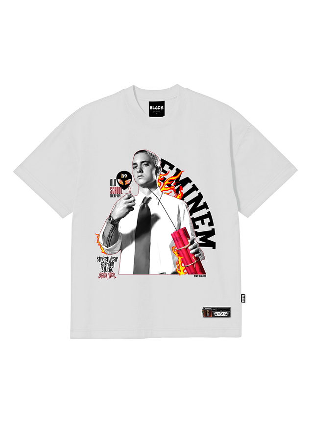 Camiseta Oversized Streetwear Eminem Tnt - Branca