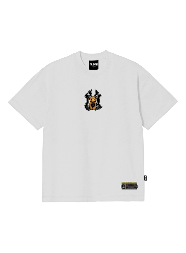 Camiseta Oversized Streetwear Bear 09 - Branca