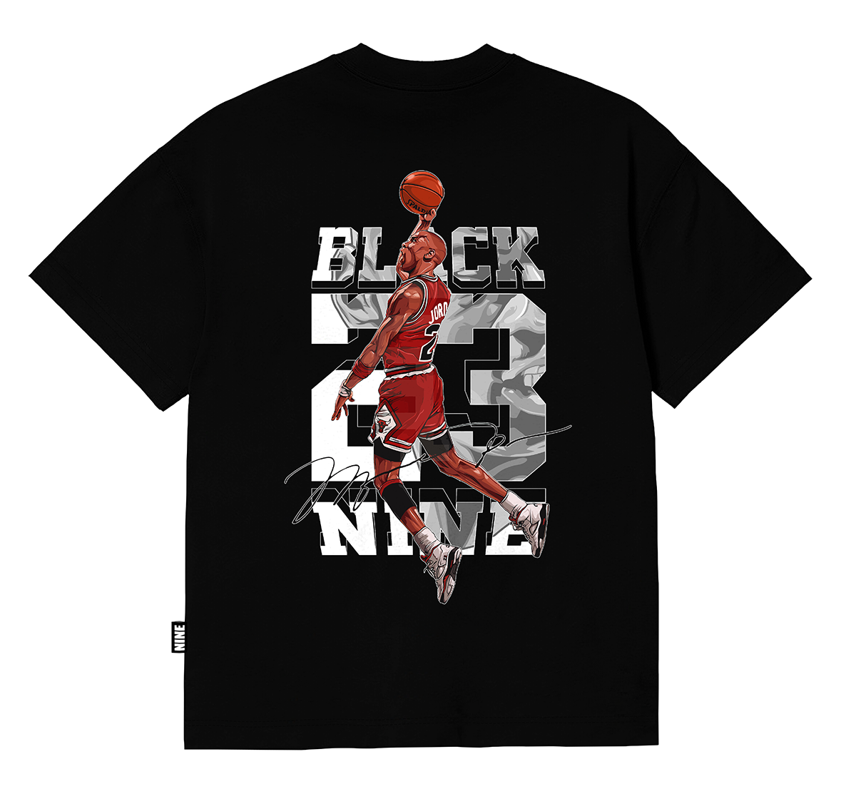 Camiseta Oversized Streetwear Jordan 23 - Preta