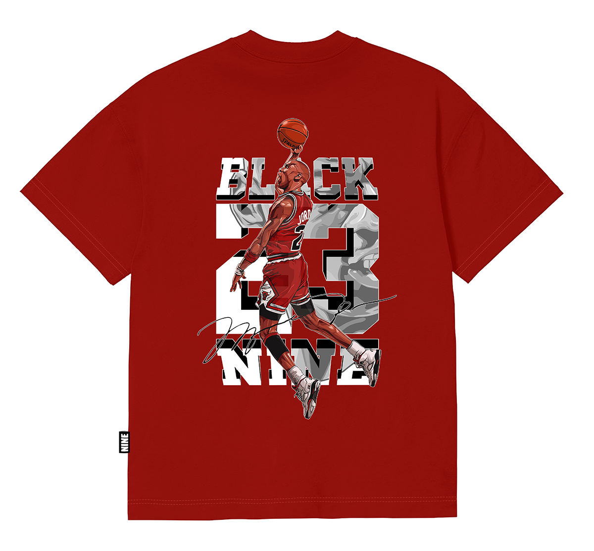 Camiseta Oversized Streetwear Jordan 23 - Vermelha