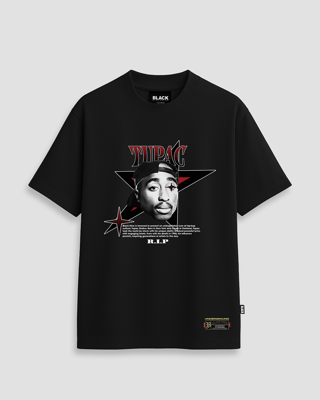 Camiseta Premium Rip Tupac Shakur Preta