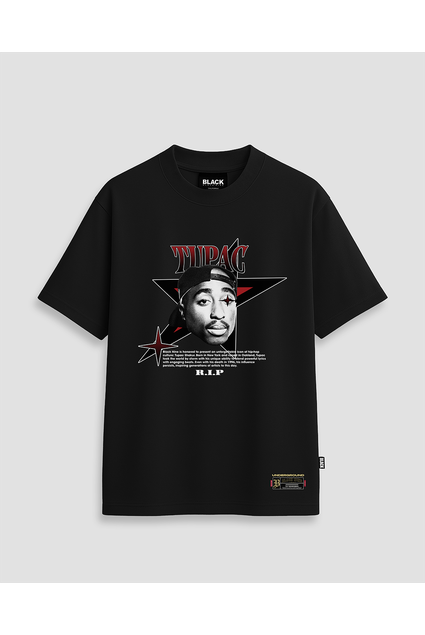 Camiseta Premium Rip Tupac Shakur - Preta