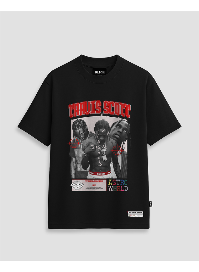 Camiseta Streetwear Travis Scott Cactus Jack - Preta