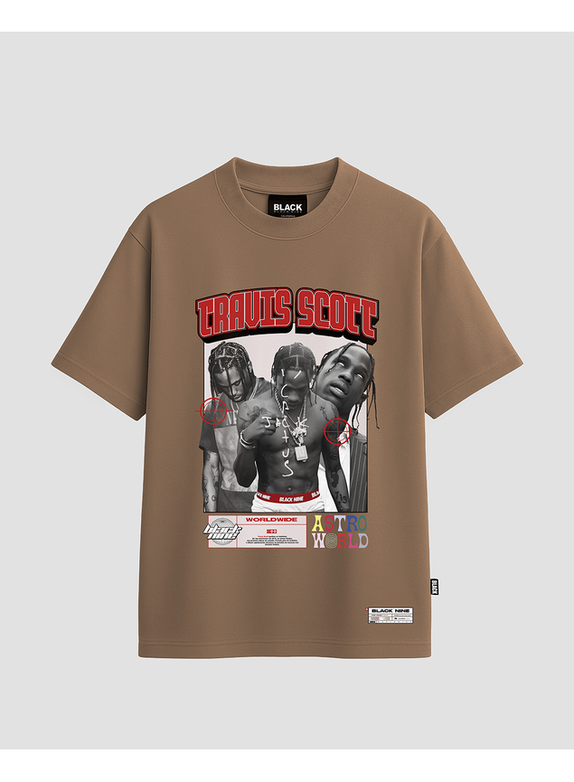 Camiseta Streetwear Travis Scott Cactus Jack - Marrom