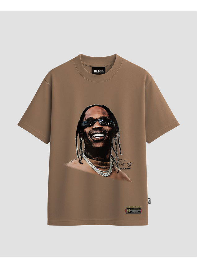 Camiseta Streetwear Travis Scott New - Marrom