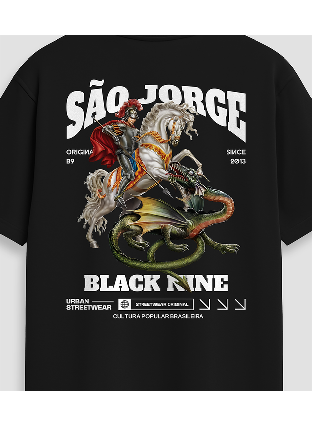 Camiseta Edição Limitada Black Nine São Jorge - Preta