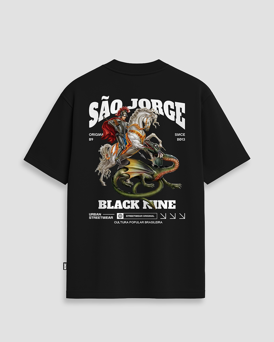 Camiseta Edição Limitada Black Nine São Jorge - Vermelha