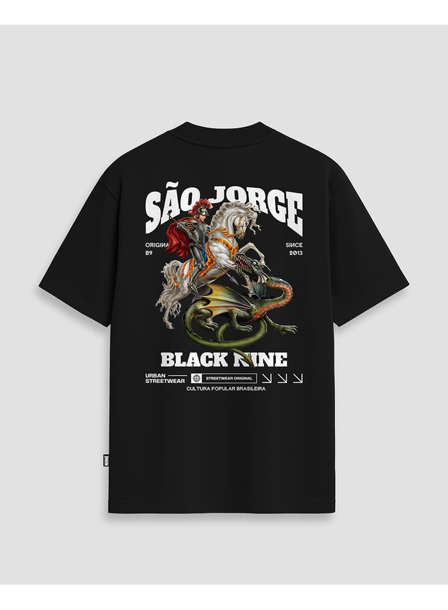 Camiseta Edição Limitada Black Nine São Jorge - Preta