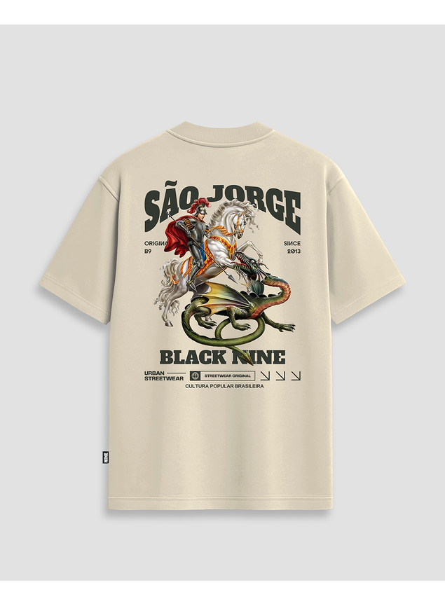 Camiseta Black Nine, Streetwear, oversized, sao jorge, camiseta