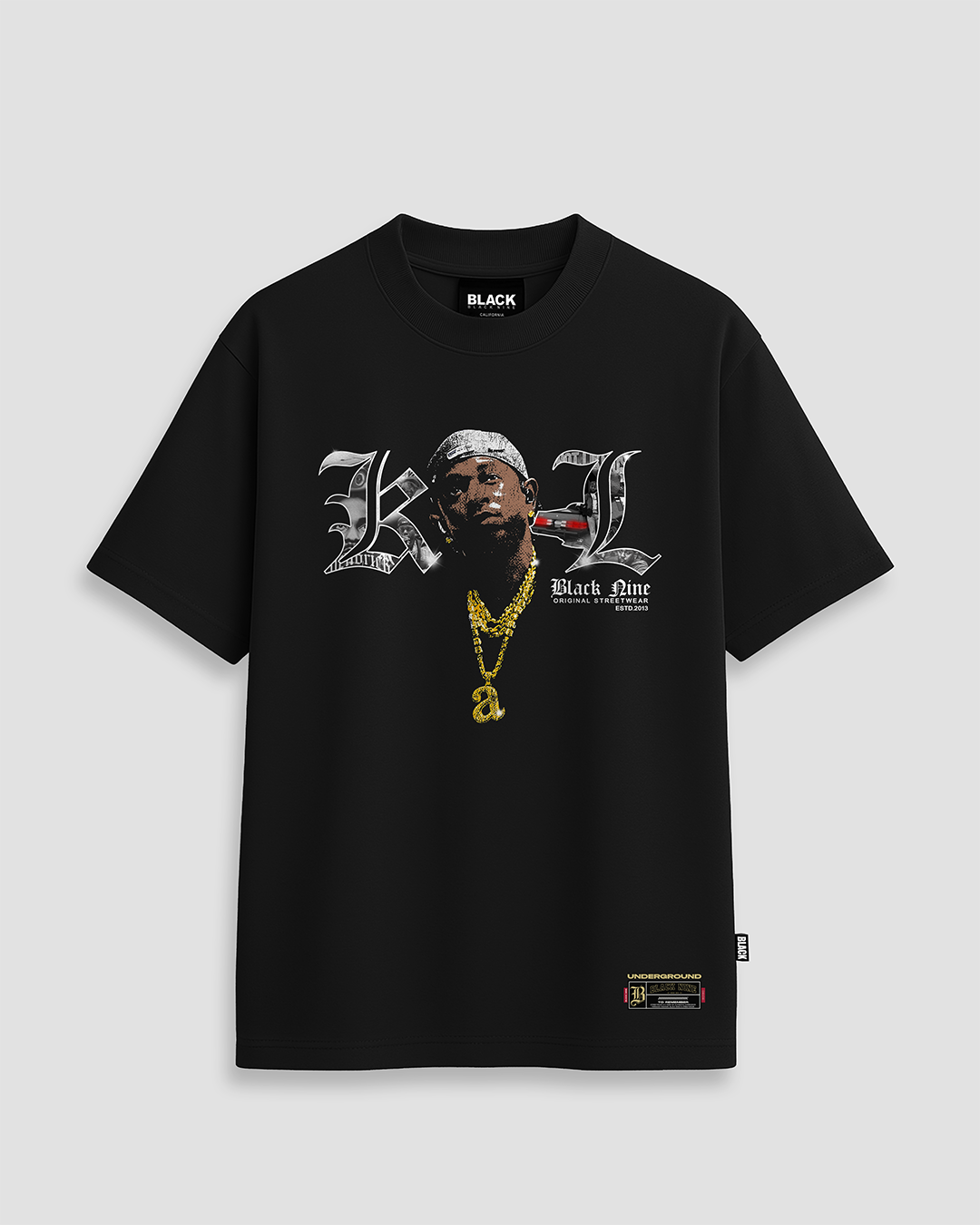 Camiseta Streetwear Kendrick Lamar KL - Preta
