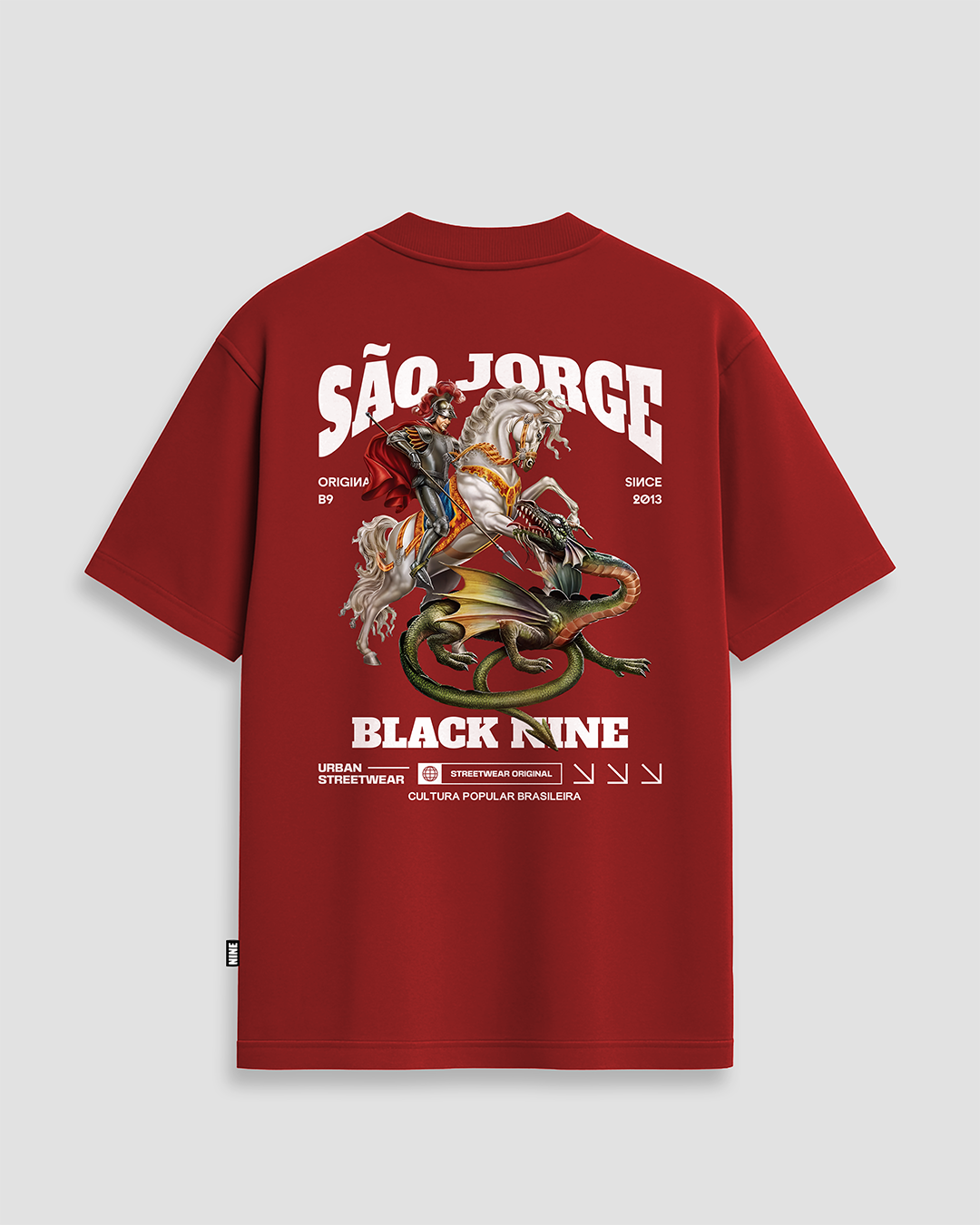 Camiseta Edição Limitada Black Nine São Jorge - Vermelha