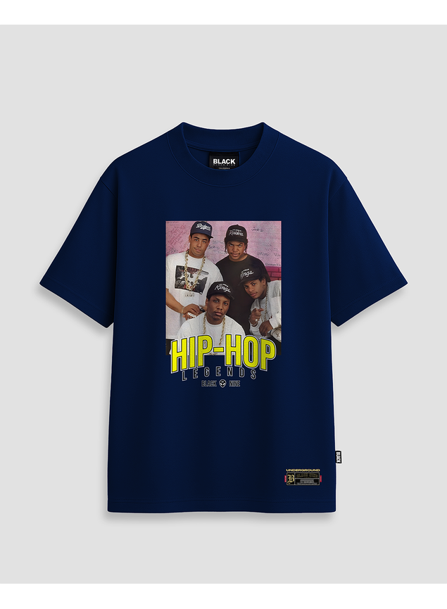 BABYL 百狐夜行TEE【XXLサイズ】 Camiseta Lendas Do Hip Hop - Azul Marinho