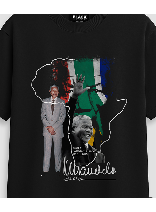 Camiseta Premium Nelson Mandela - Preta