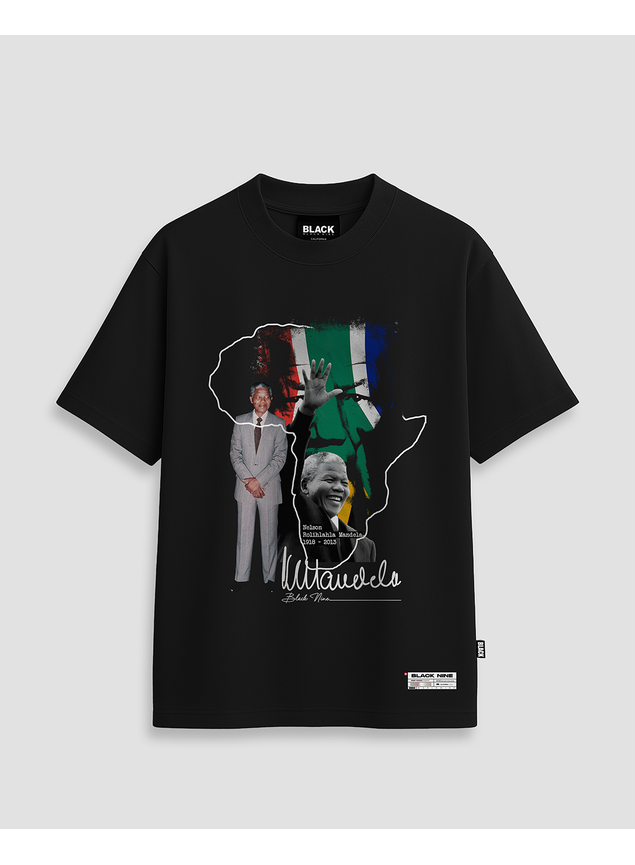 Camiseta Premium Nelson Mandela - Preta