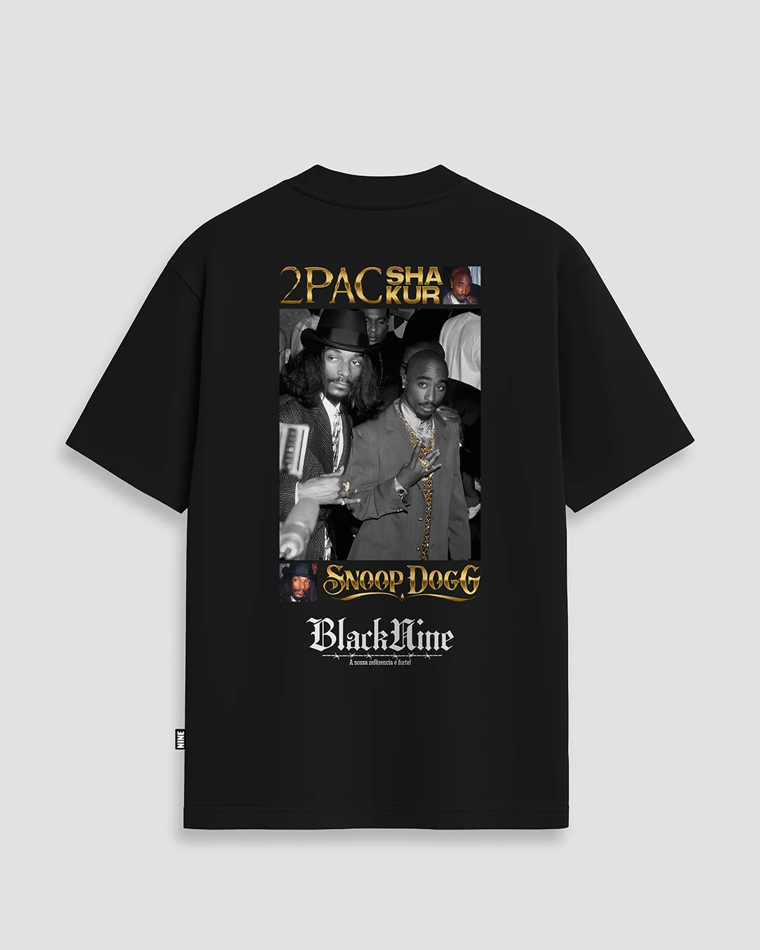 Camiseta Black Nine Tupac x Snoop Dogg - Preta