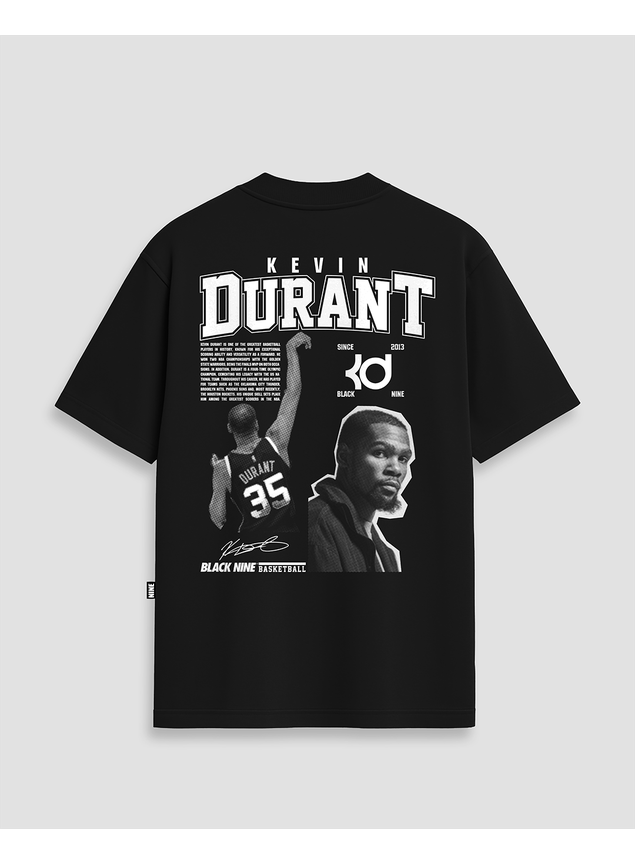 Camiseta Streetwear Kevin Durant Bio - Preta