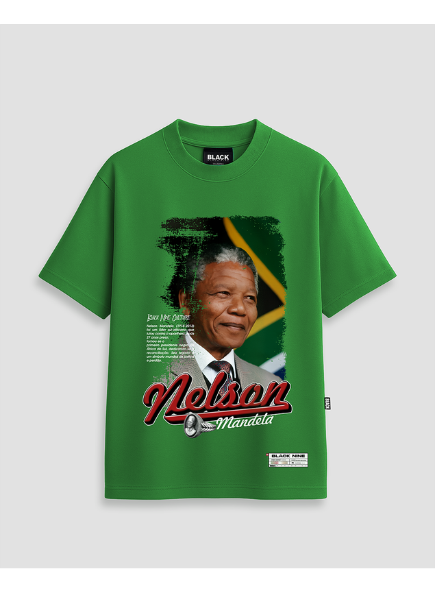 Camiseta Nelson Mandela Black Nine - Verde Bandeira Claro