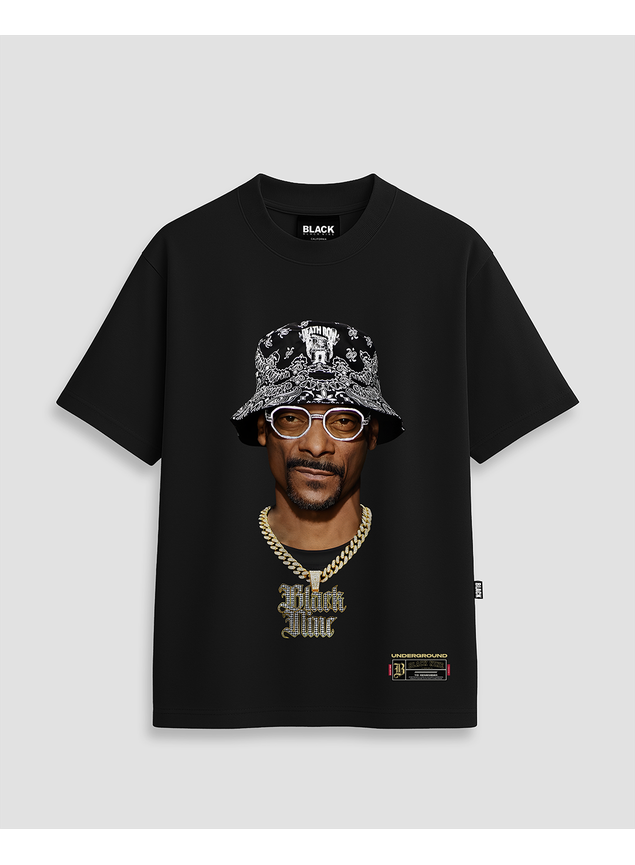 Camiseta Streetwear Snoop Dogg 3D - Preta