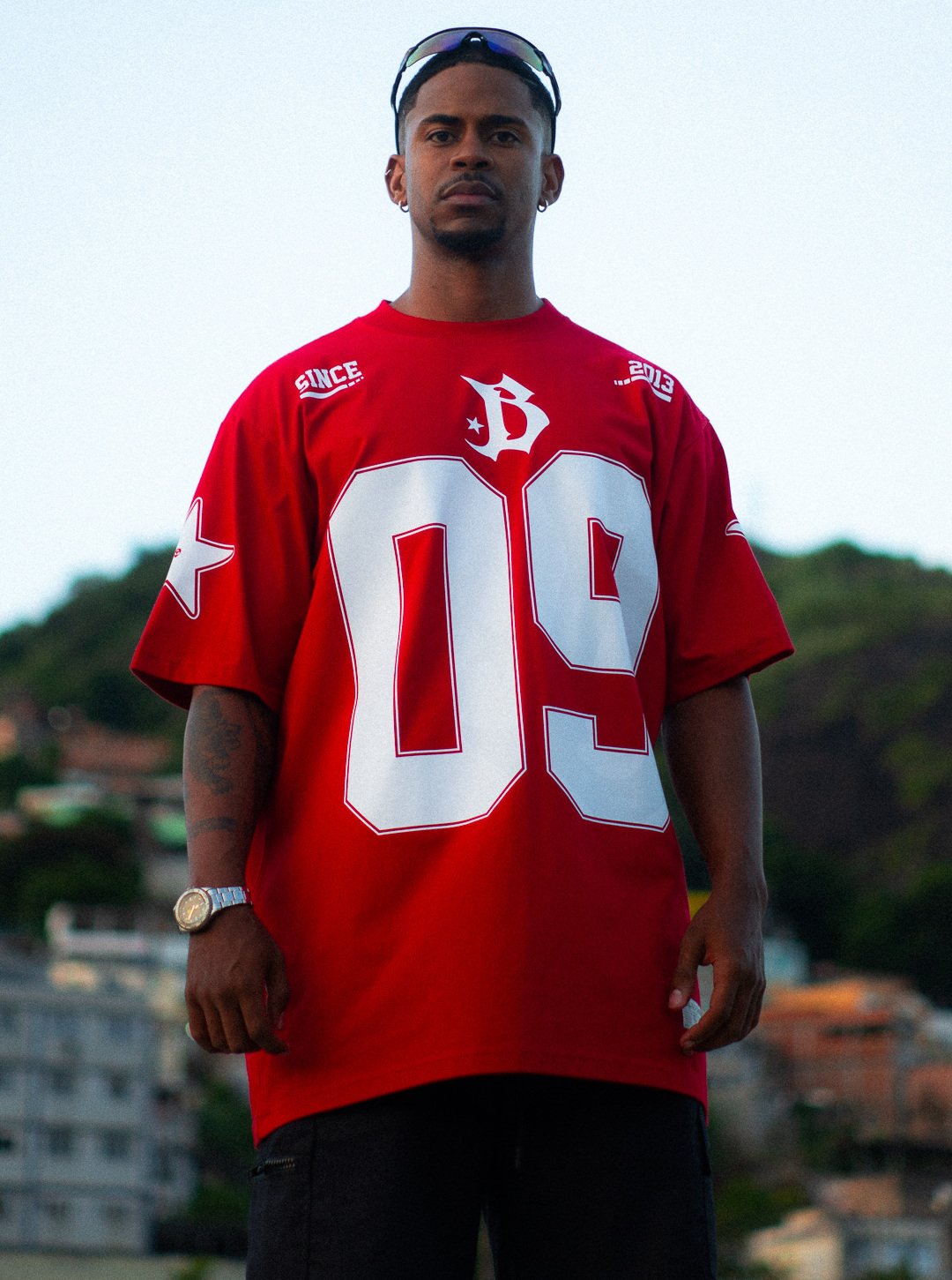 【G-Rap】Black 9 Camiseta Black Nine Rap Legends - Vermelha
