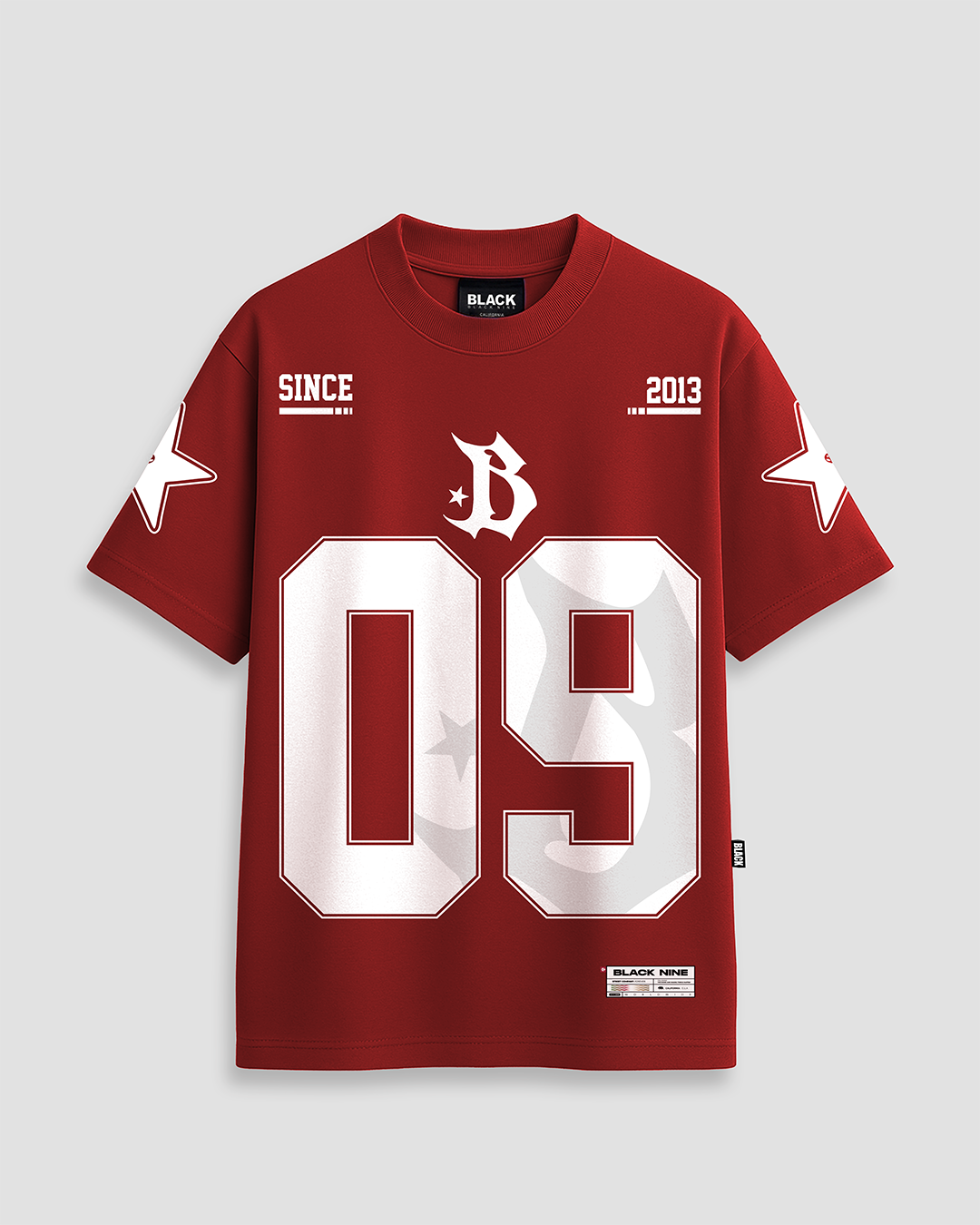 Camiseta Black Nine Number 09 - Vermelha
