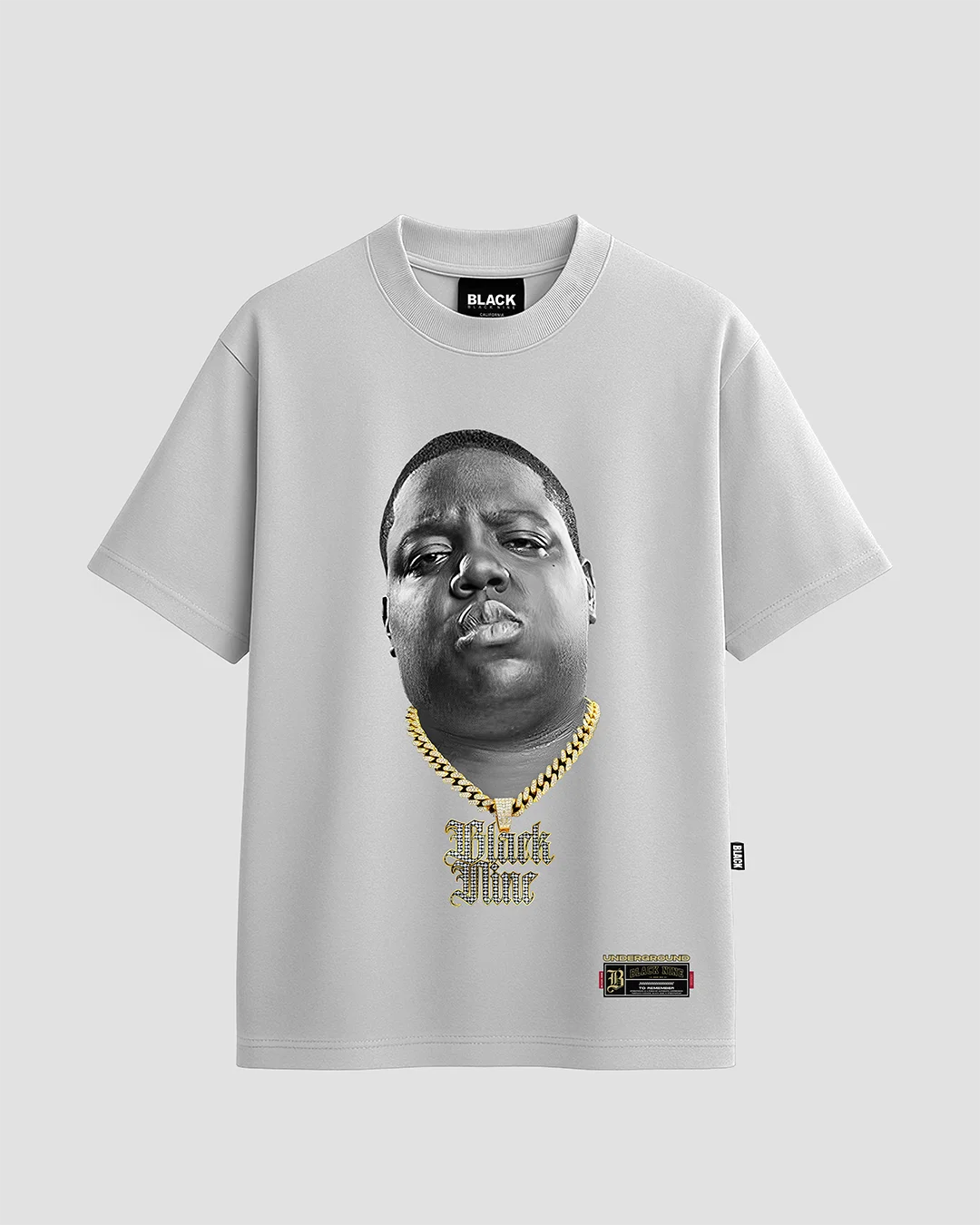 Camiseta Notorious B.I.G. P&B 3D Branca – Black Nine Oversized