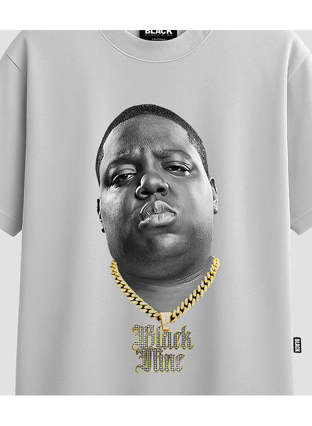 Camiseta Notorious B.I.G. P&B 3D Branca – Black Nine Oversized