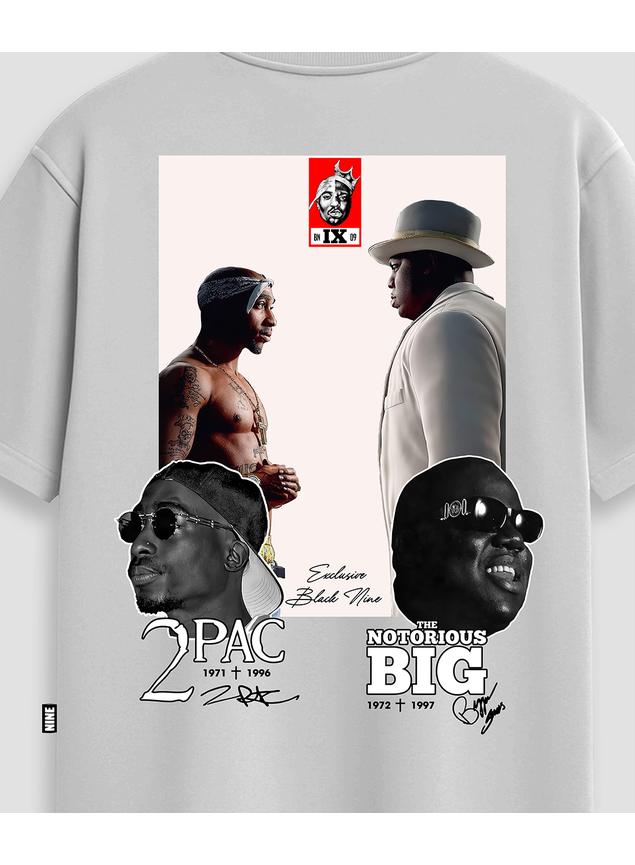 激レア 2PAC Tシャツ B.I.G × EAZY-E × 2PAC Camiseta Premium Tupac E Big Notorious - Branco