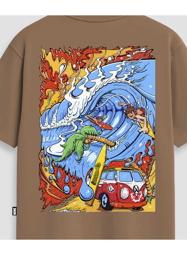 Camiseta Streetwear Surf Nice - Marrom