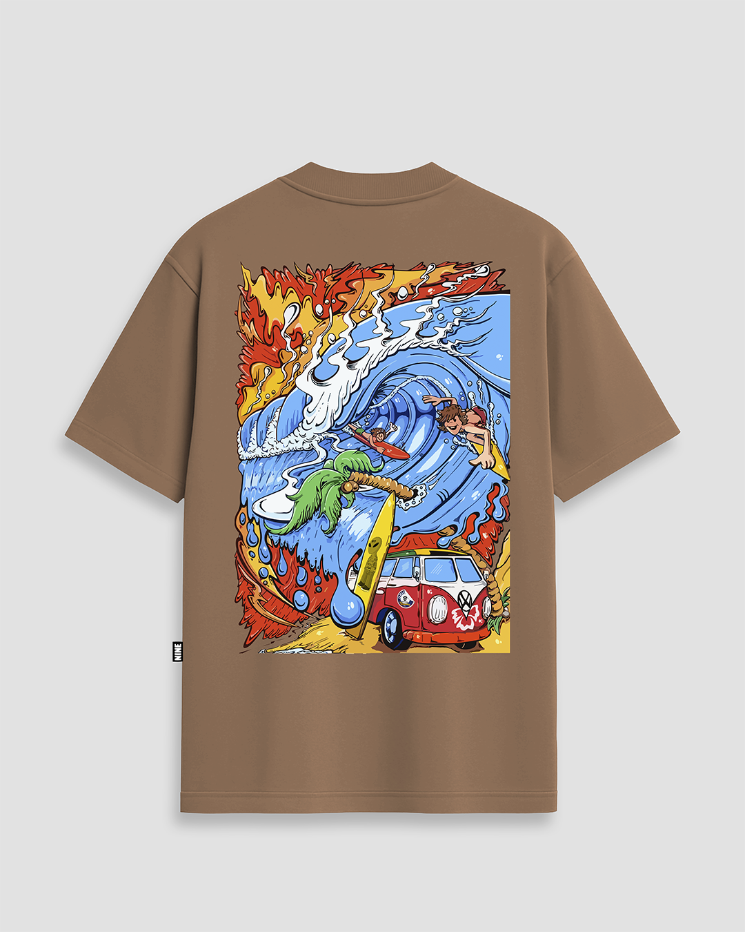 Camiseta Streetwear Surf Nice - Marrom