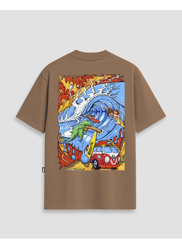 Camiseta Streetwear Surf Nice - Marrom