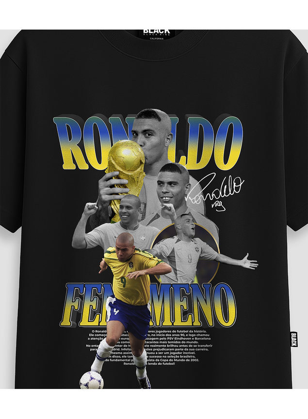 DESMAN 田栩宁 コラボグッズ R9 Camiseta Streetwear Ronaldo Fenômeno - Preto