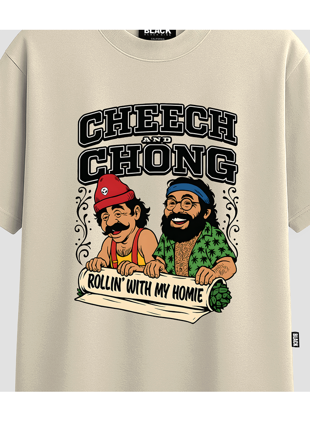 Camiseta Streetwear Chech And Chong - Off White