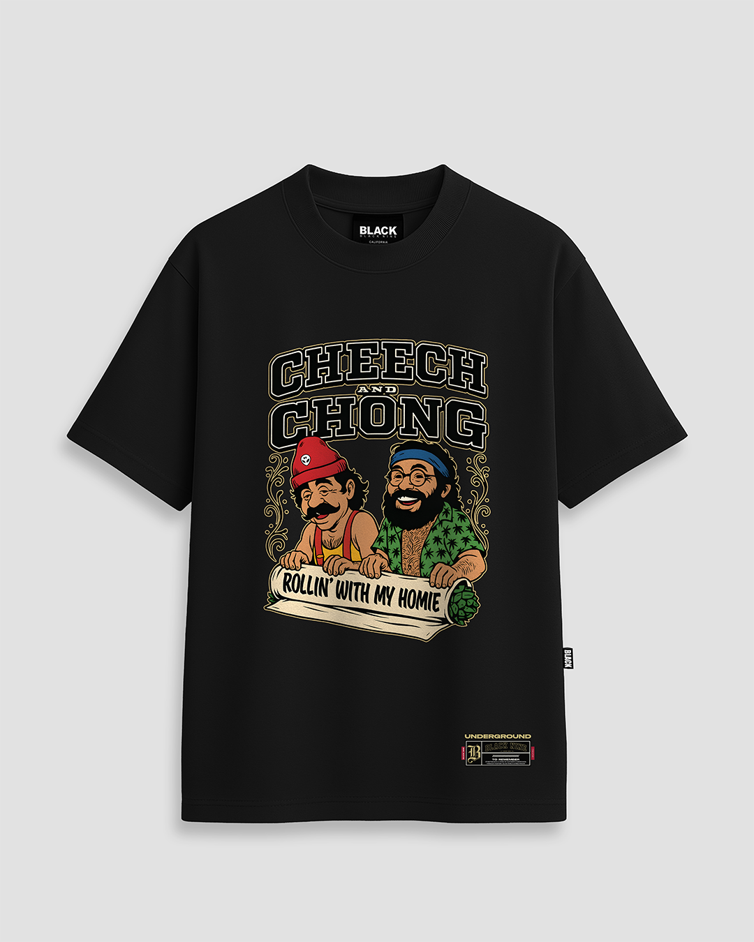 Camiseta Streetwear Chech And Chong - Preta